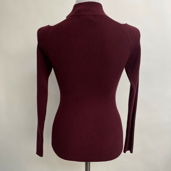 Carmen Marc Valvo Women's Sweater Medium Red Maroon Burgundy NWT - Picture 5 of 9
